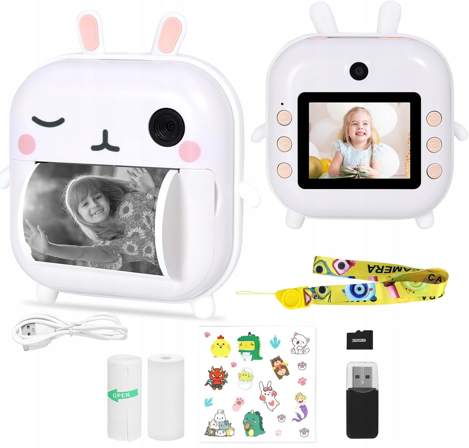 Mini Camera Thermal Printer for Kids Instant Without Ink 48MP