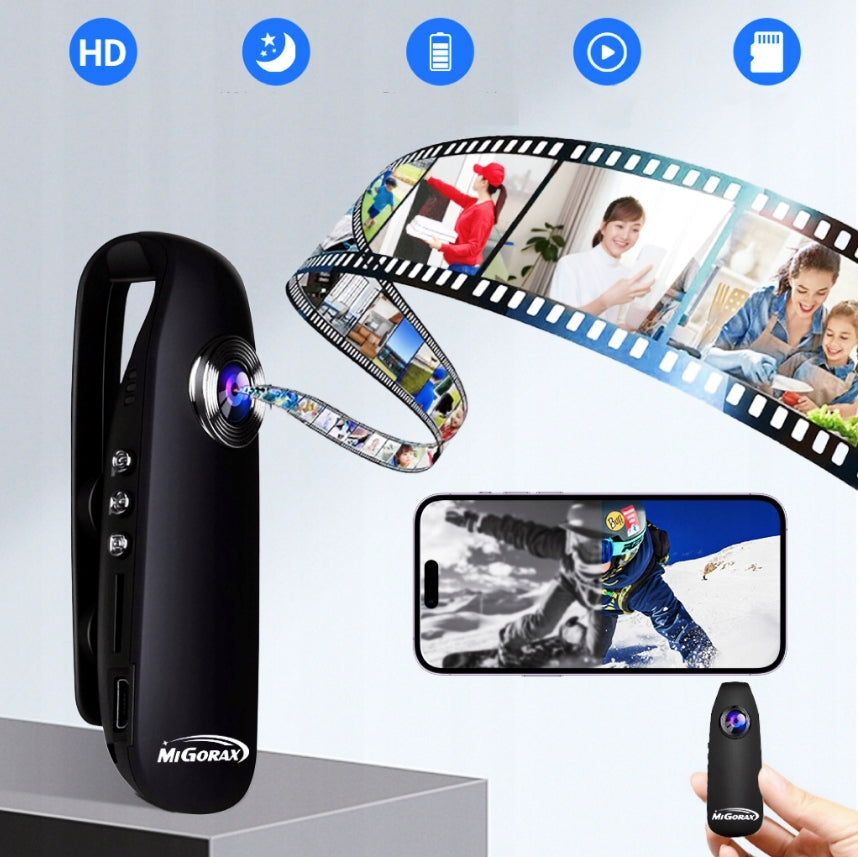 Mini Camera with Clothes Clip Full HD Mobile Recorder Discreet Manufacturer code MG006