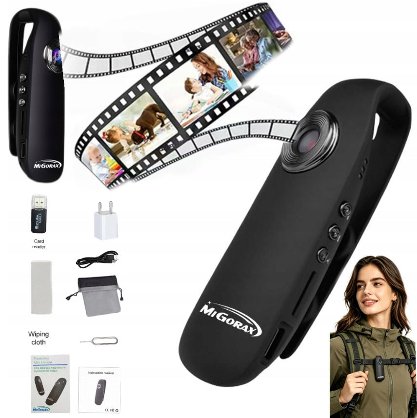 Mini Camera with Clothes Clip Full HD Mobile Recorder Discreet