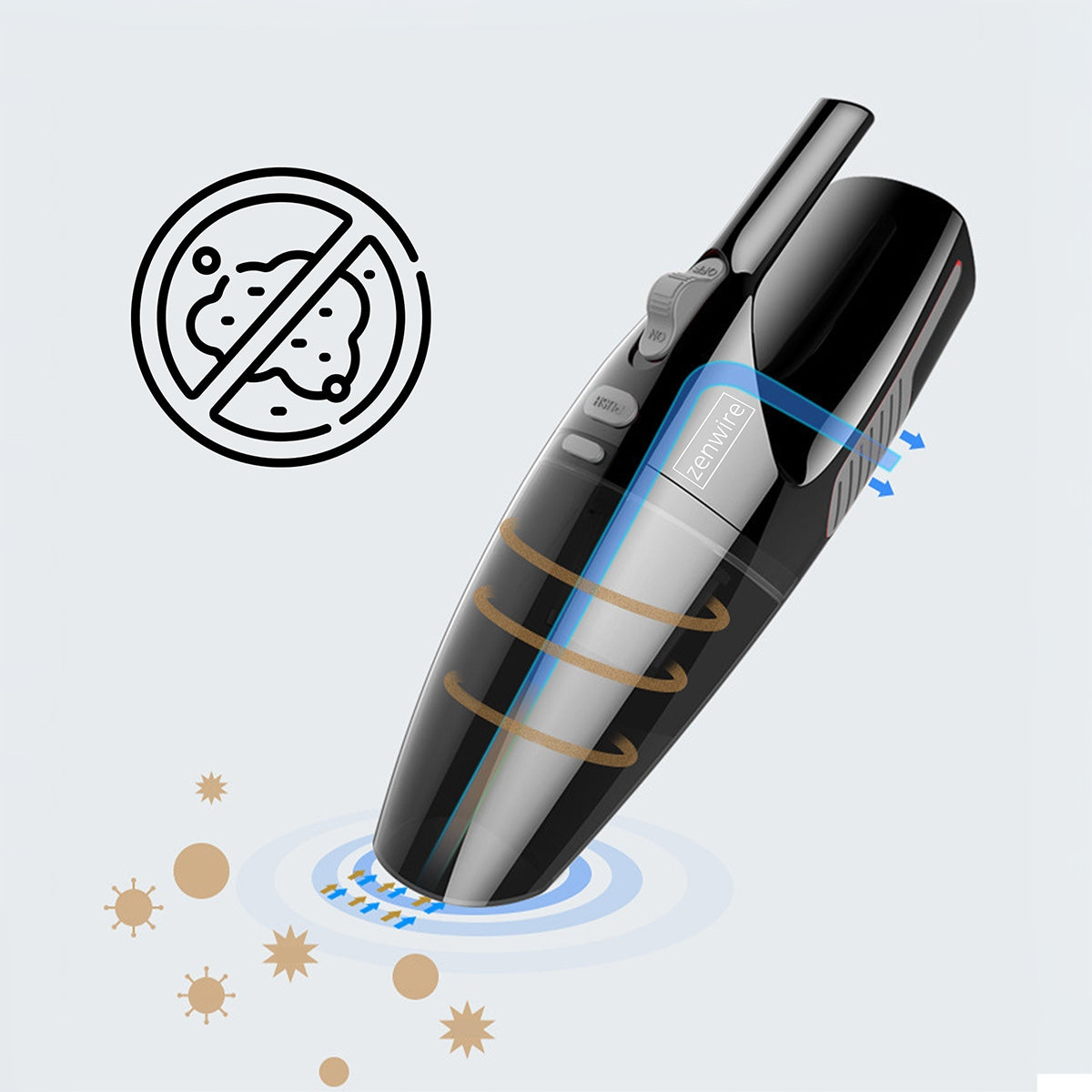 Mini Car Vacuum Cleaner Handheld Wireless Powerful Rechargeable USB-C Dust container volume 0.55 l