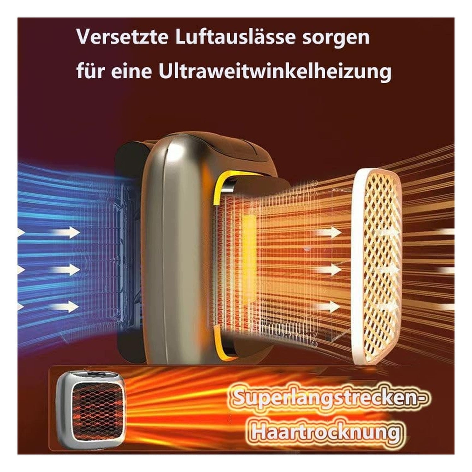 Mini Ceramic Heater - With Remote Control and Thermostat Heating power 1 W