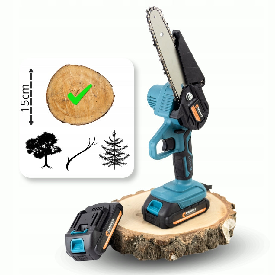 Mini Chainsaw Cordless 21V 6" 2x Rechargeable 2000mAh Suitcase Packaging status original
