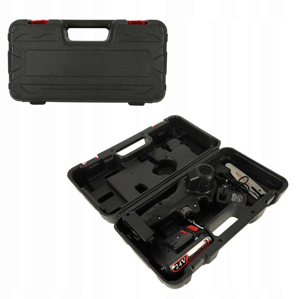 Mini Chainsaw USB Saw in Case Set contents AKUMULATOR, ŁADOWARKA, KLUCZE