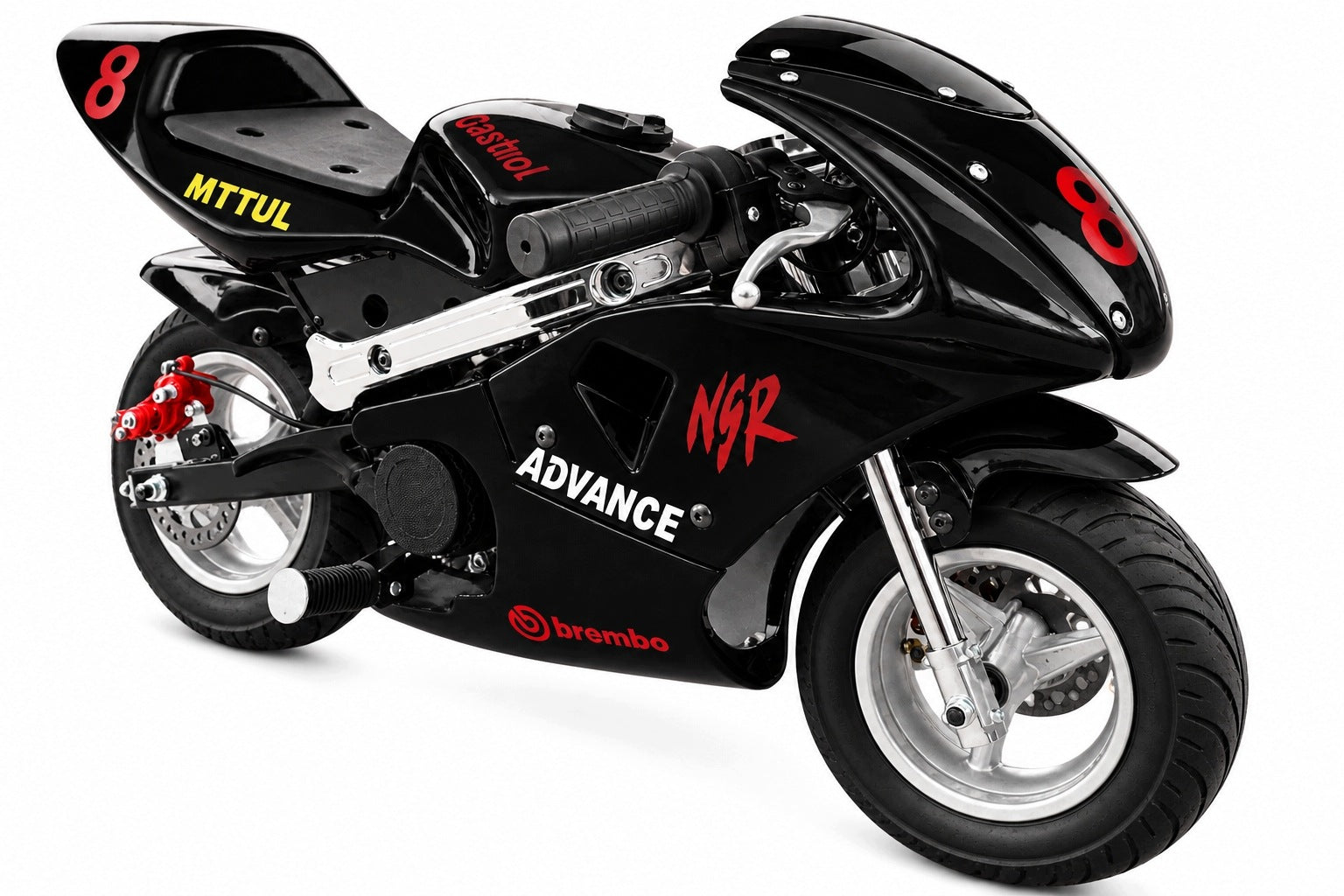 Mini Chaser Pocket Bike Moto 49cc Combustion Motorcycle - Black Color Manufacturer code CELITPOCKET49CC-BLACK