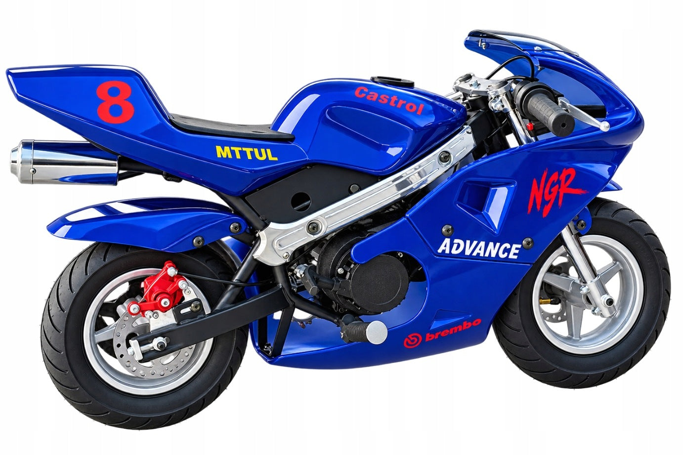 Mini Chaser Pocket Bike Moto 49cc Combustion Motorcycle - Blue Color