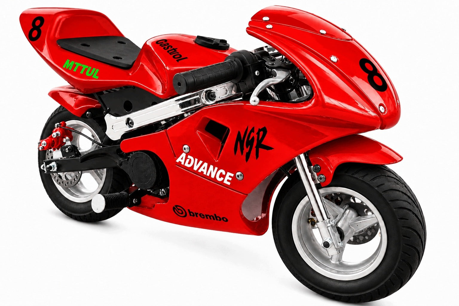 Mini Chaser Pocket Bike Moto 49cc Combustion Motorcycle - Red Manufacturer code CELITPOCKET49CC-RED