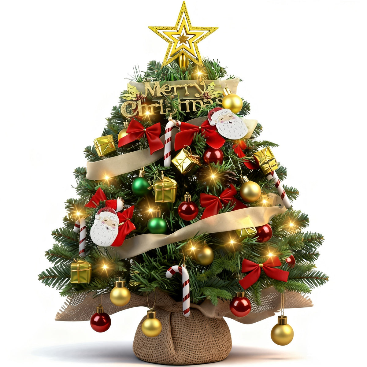 Mini Christmas tree ,whole set 60 cm with LED chains and decorations Packaging status original
