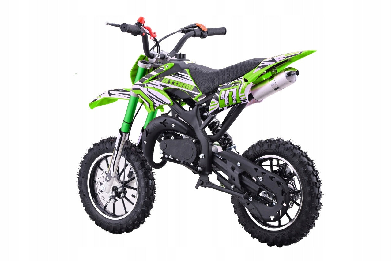 Mini Cross 49cc STORM Combustion Motorcycle For Children 40km/h Green Brand Ramiz