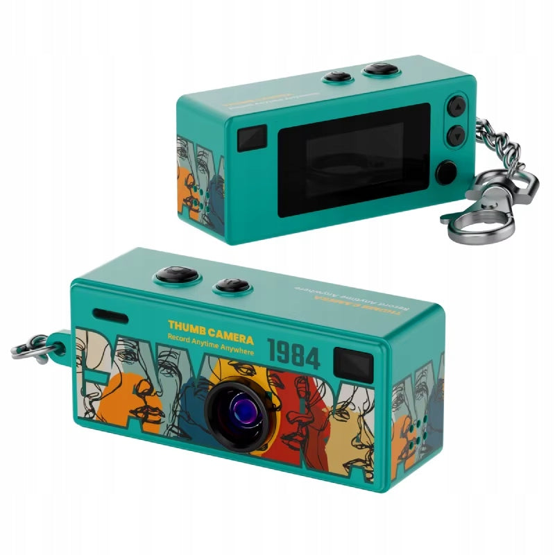 Mini Digital Camera G6 THUMB CAMERA RETRO HD 1984 Keychain Marine Keychain Manufacturer code "Blue Green"