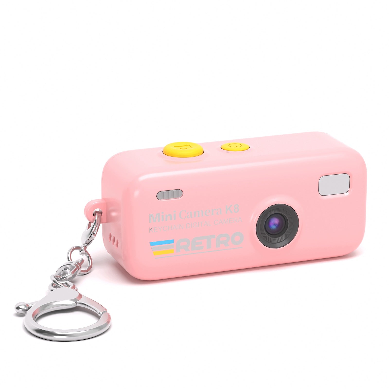Mini Digital Camera Retro K8 HD Camera Keychain Vlogging Photo Video Pink Manufacturer code PDD