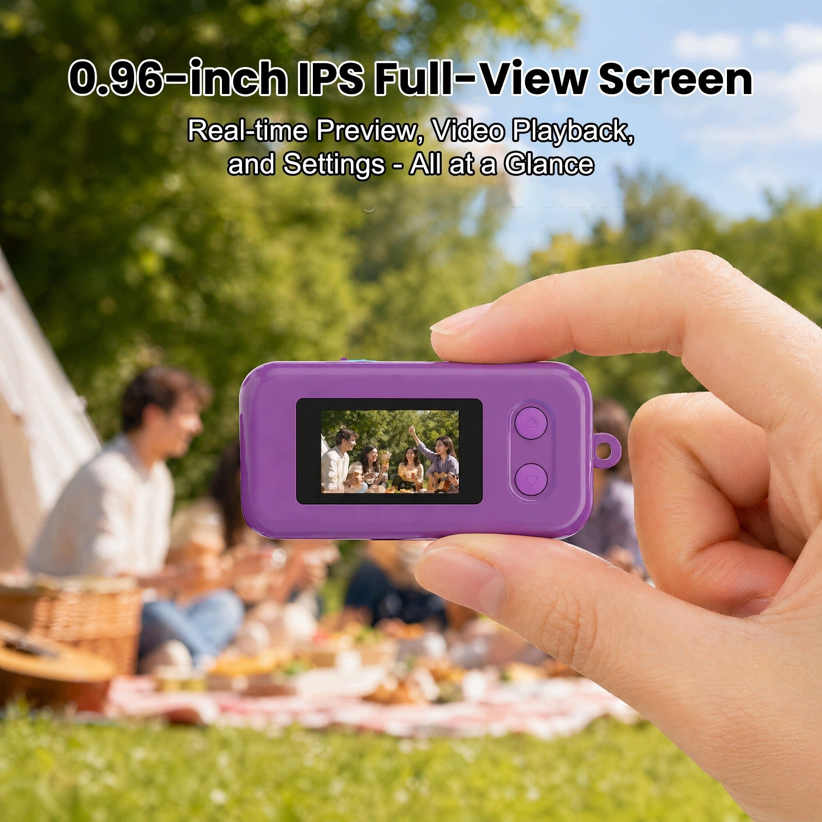 Mini Digital Camera Retro K8 HD Camera Keychain Vlogging Photo Video Purple Brand no brand