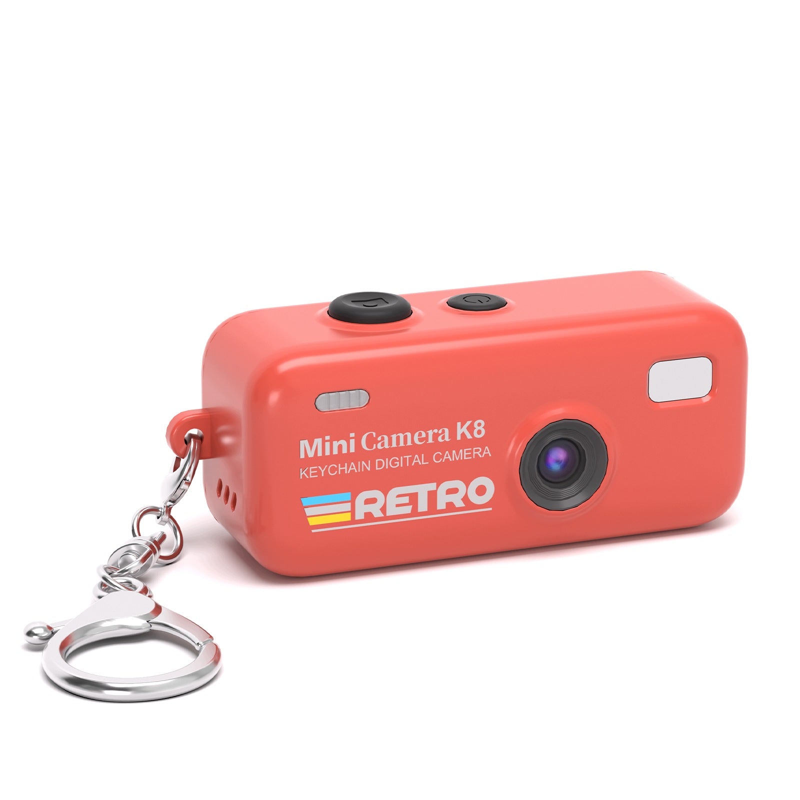 Mini Digital Camera Retro K8 HD Camera Keychain Vlogging Photo Video Red Manufacturer code PDD