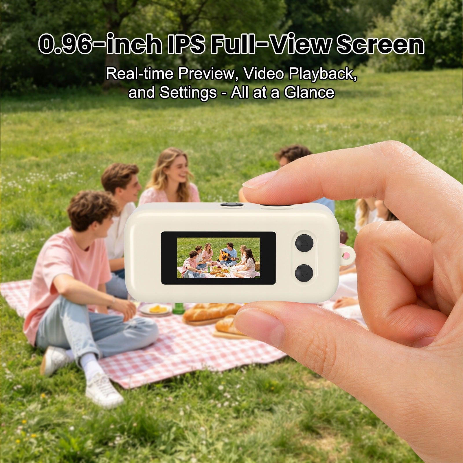 Mini Digital Camera Retro K9 HD Camera Vlogging Keychain Photo Video Beige Brand no brand