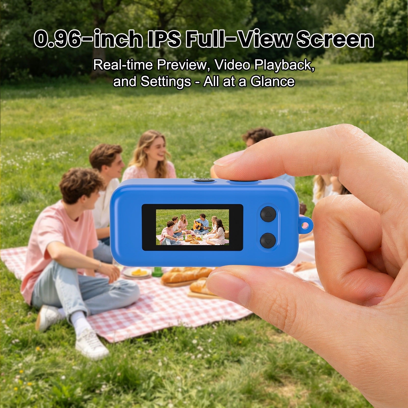 Mini Digital Camera Retro K9 HD Camera Vlogging Keychain Photo Video Blue Brand no brand