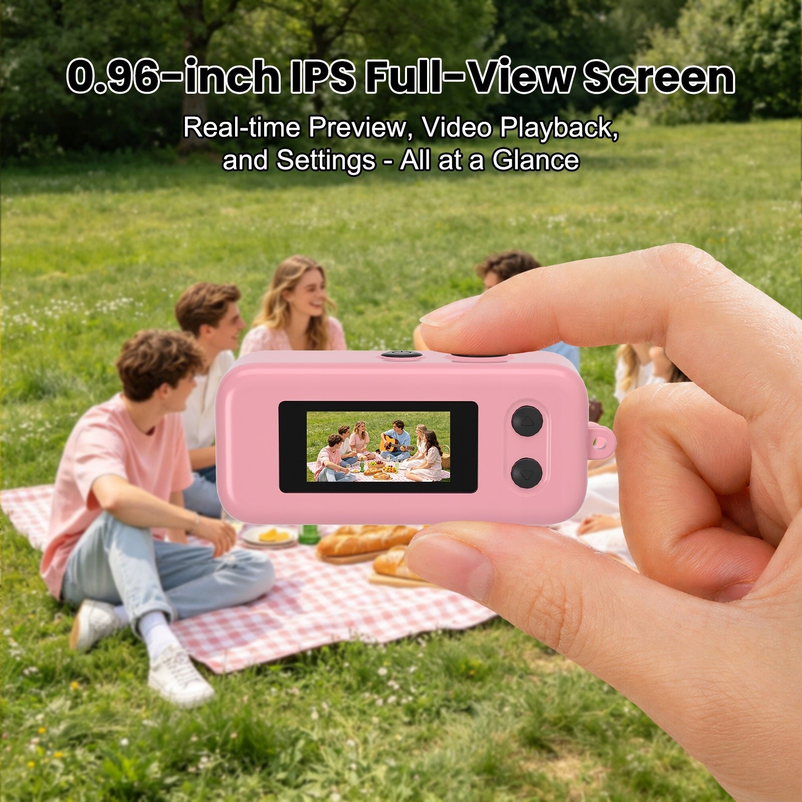 Mini Digital Camera Retro K9 HD Camera Vlogging Keychain Photo Video Pink Brand no brand
