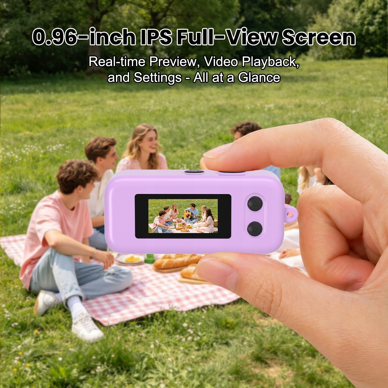 Mini Digital Camera Retro K9 HD Camera Vlogging Keychain Photo Video Purple Brand no brand