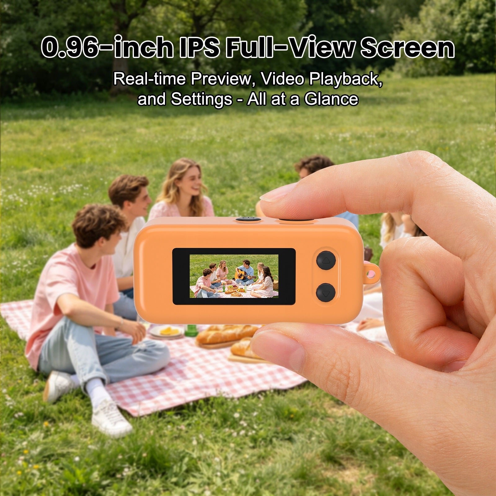 Mini Digital Camera Retro K9 HD Camera Vlogging Keychain Photo Video Yellow Brand no brand