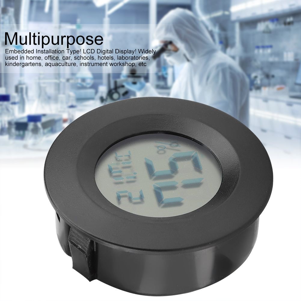 Mini Digital LCD Thermometer Round Temperature Shape for Reptiles in Room