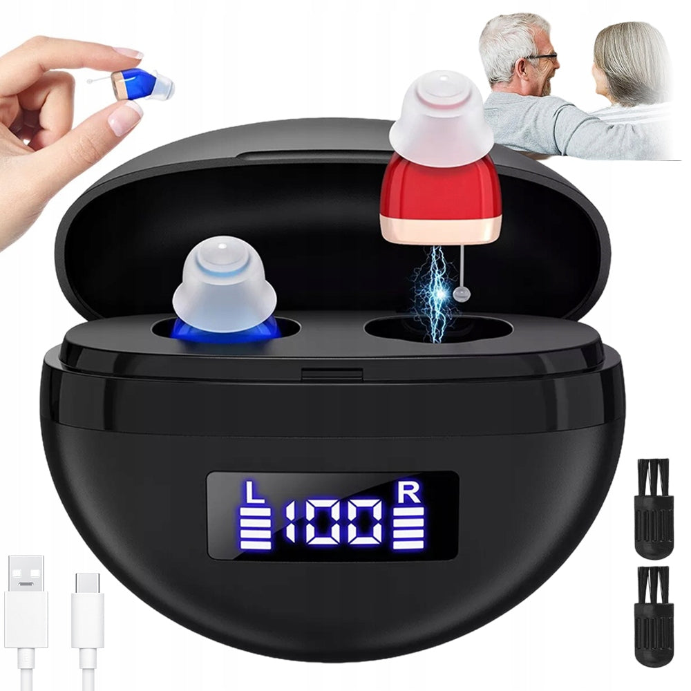 Mini Digital Sound Amplifier Noise Cancellation USB Charging 20h Working