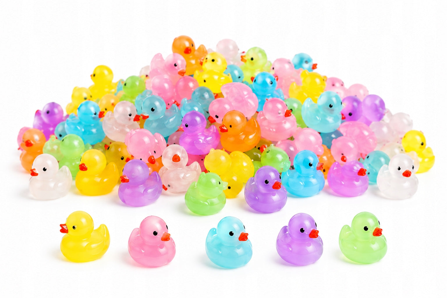 Mini Ducks 2 cm 120 Pieces Colorful Ducks DIY Sensory