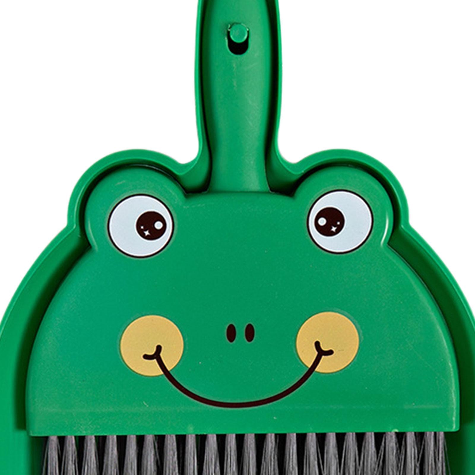 Mini Dustpan And Brush Set with Compact Cleaning Brush Small green frog Brand no brand