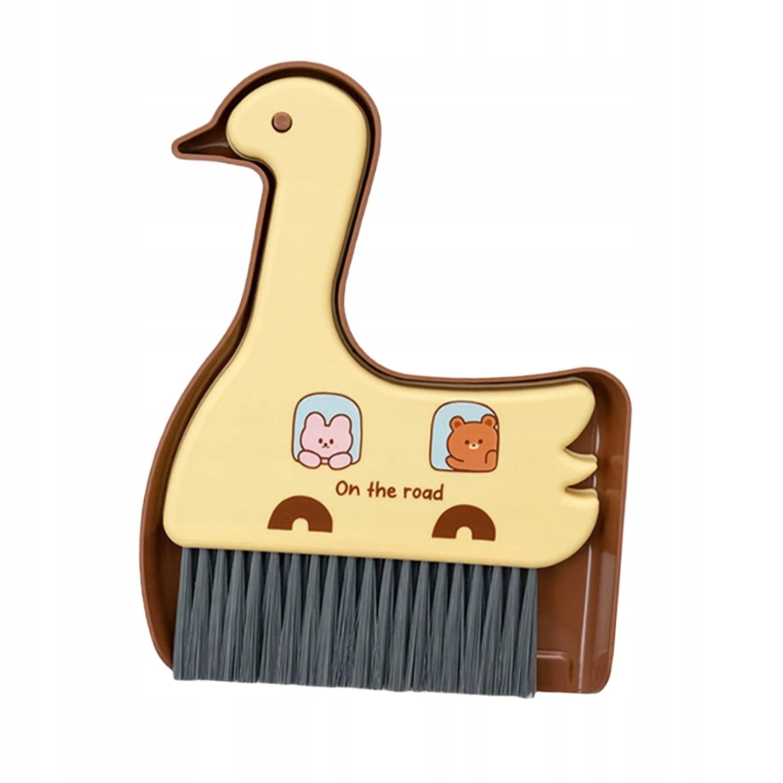 Mini Dustpan and Brush Set Cleaning Brush, Handheld Desktop Keyboard yellow
