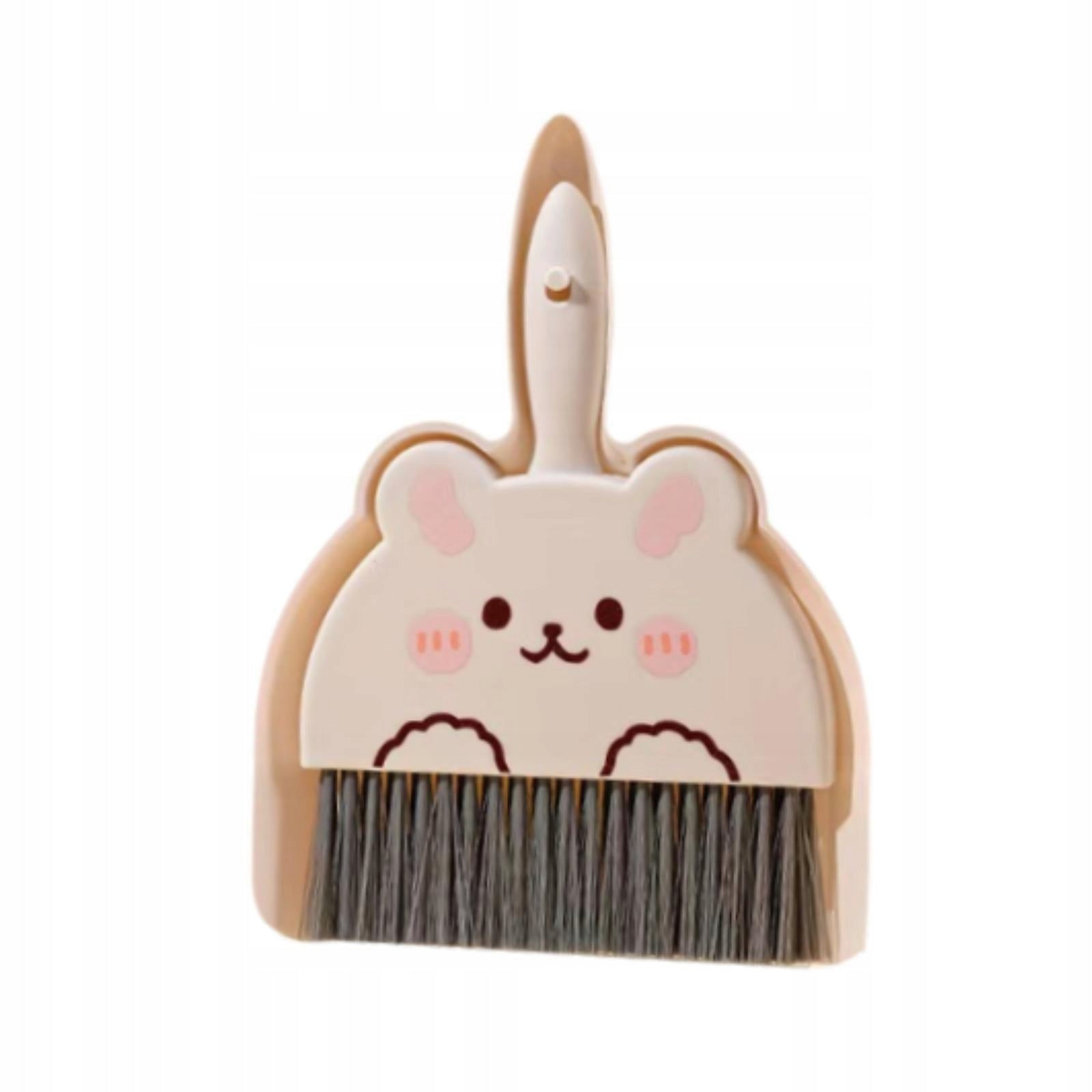 Mini Dustpan and Brush Set Cleaning Set for Office Living Room White Color transparent