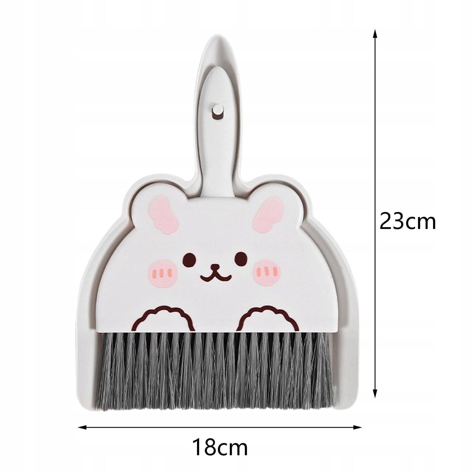 Mini Dustpan and Brush Set Compact Cleaning Set Portable Small white bunny Brand no brand