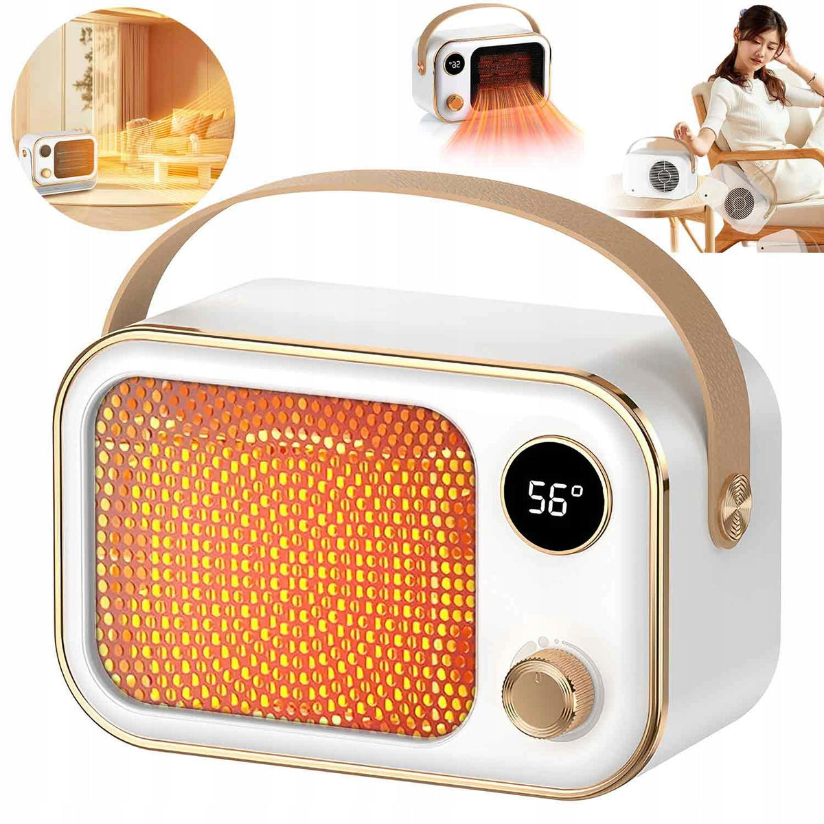 Mini Electric Heater Farelka Wide Vent Quiet Operation Office Home