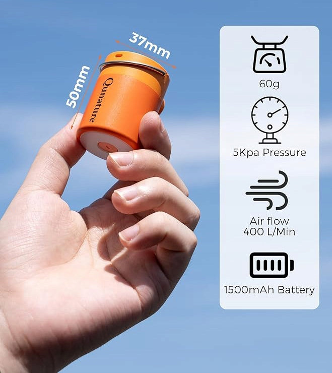 Mini Electric Pump 2in1 5kPa 400L/min 1500mAh+LED QUNATURE 600109002 BL Weight 61 g