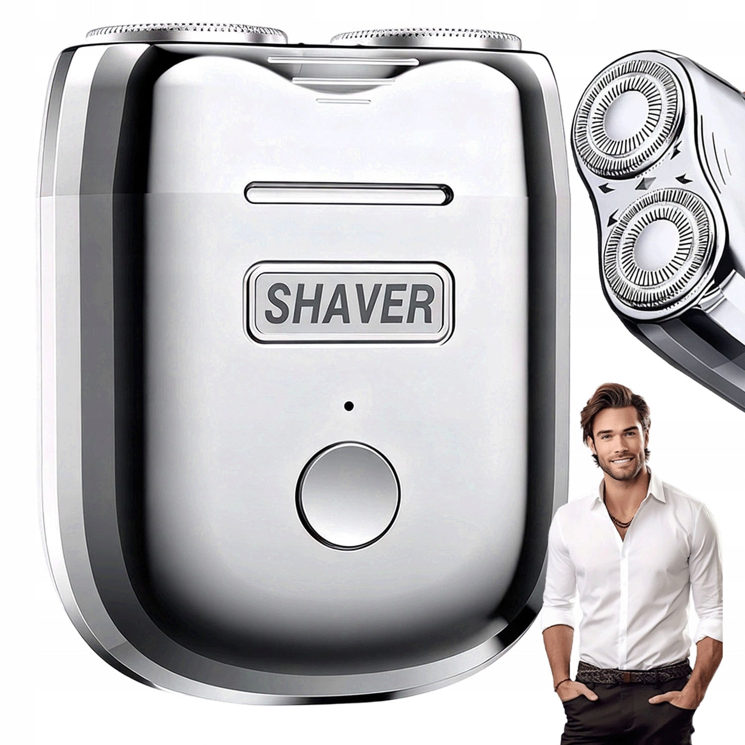 Mini Electric Travel Shaver Men's Magnetic Wet and Dry Head