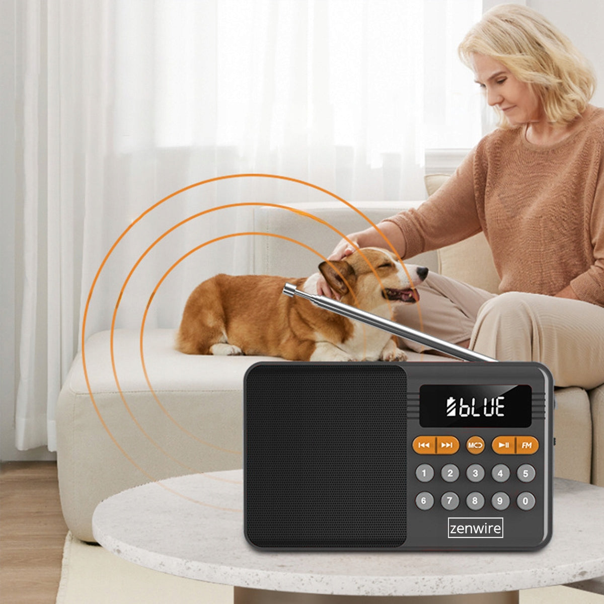 Mini FM Radio Bluetooth Portable Battery Operated Kitchen Speaker Wireless Brand Zenwire