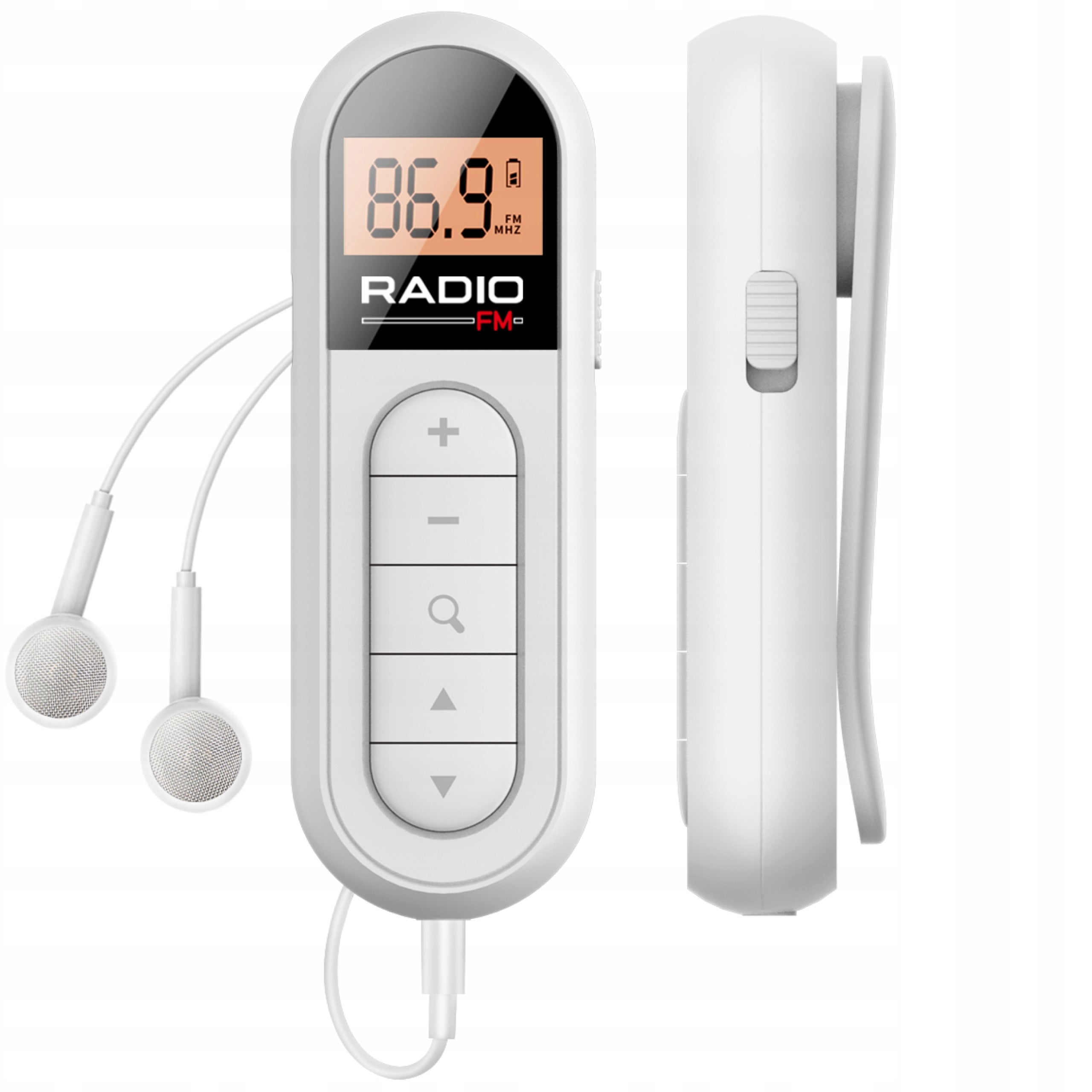 Mini FM Radio with Wired Headphones – Portable for Running Training Packaging status original