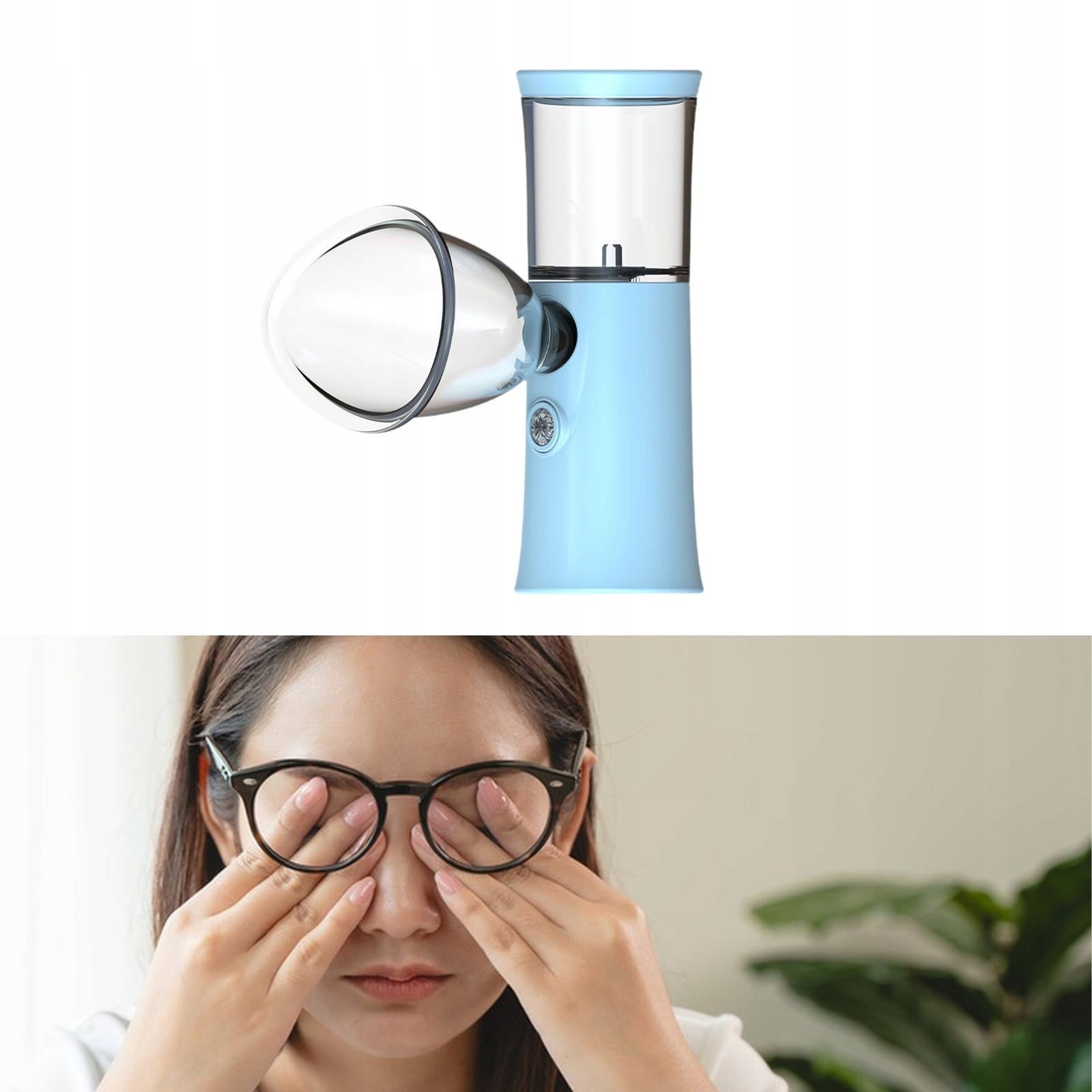 Mini Face Humidifier, Nano Eyes and Face Mister, Rechargeable Blue