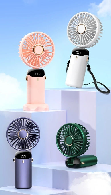 Mini Fan 7h Handheld Wireless Portable 1800mAh Ventura Dominant color multicolor