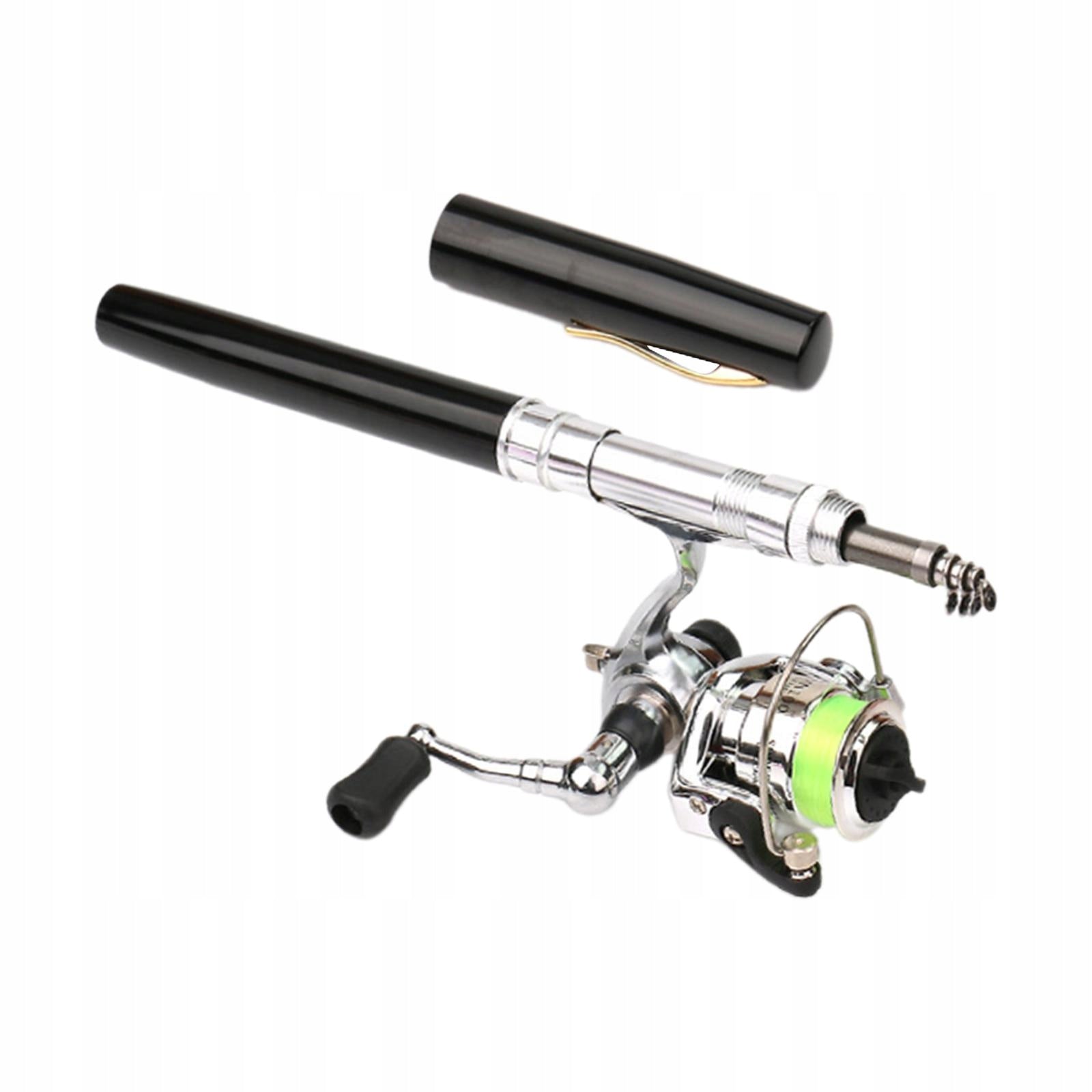 Mini Fishing Rod and Reel Mini Pen Fishing Pole Pocket Compact for Black Model mini ice fishing rod