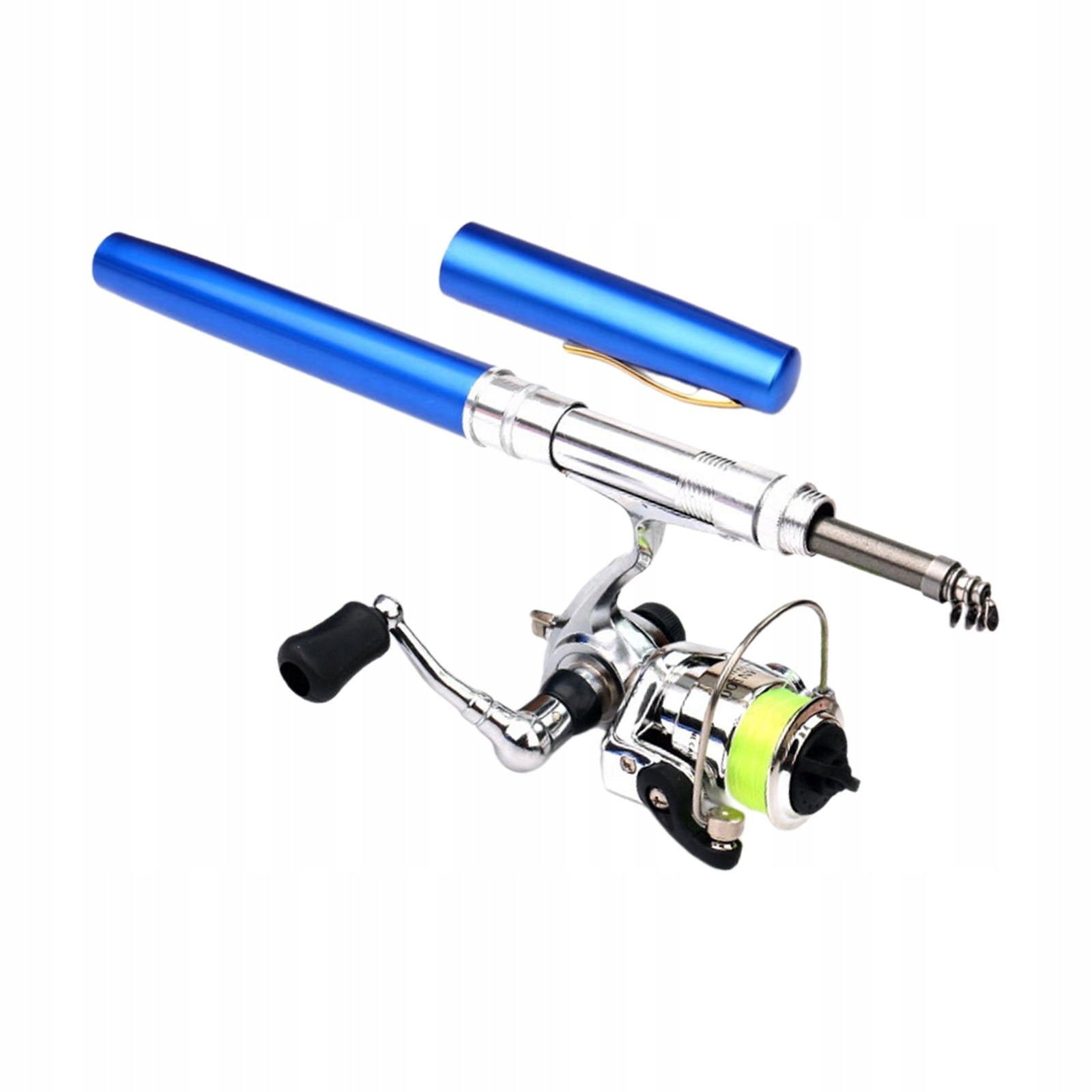Mini Fishing Rod and Reel Mini Pen Fishing Pole Pocket Compact for Blue Packaging status no packaging