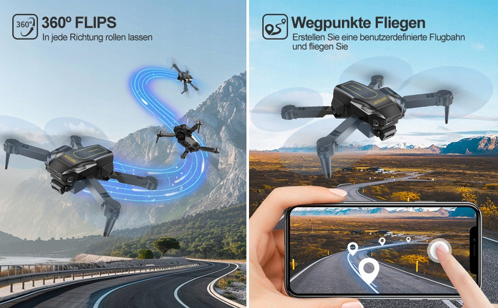Mini Folding Drone Camera 1080p Optical Positioning Stable Lot 2 Manufacturer code dron290