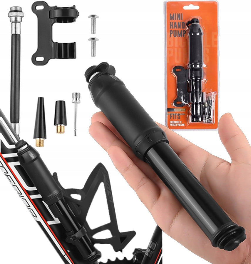 Mini Handheld Bicycle Pump with Handle - Portable, High Pressure