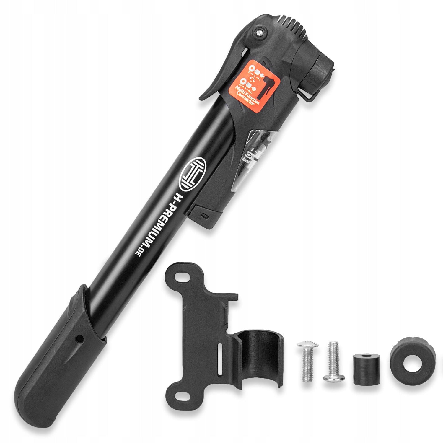 Mini Handheld Bicycle Pump with Pressure Gauge and AV,SV,DV Frame Holder