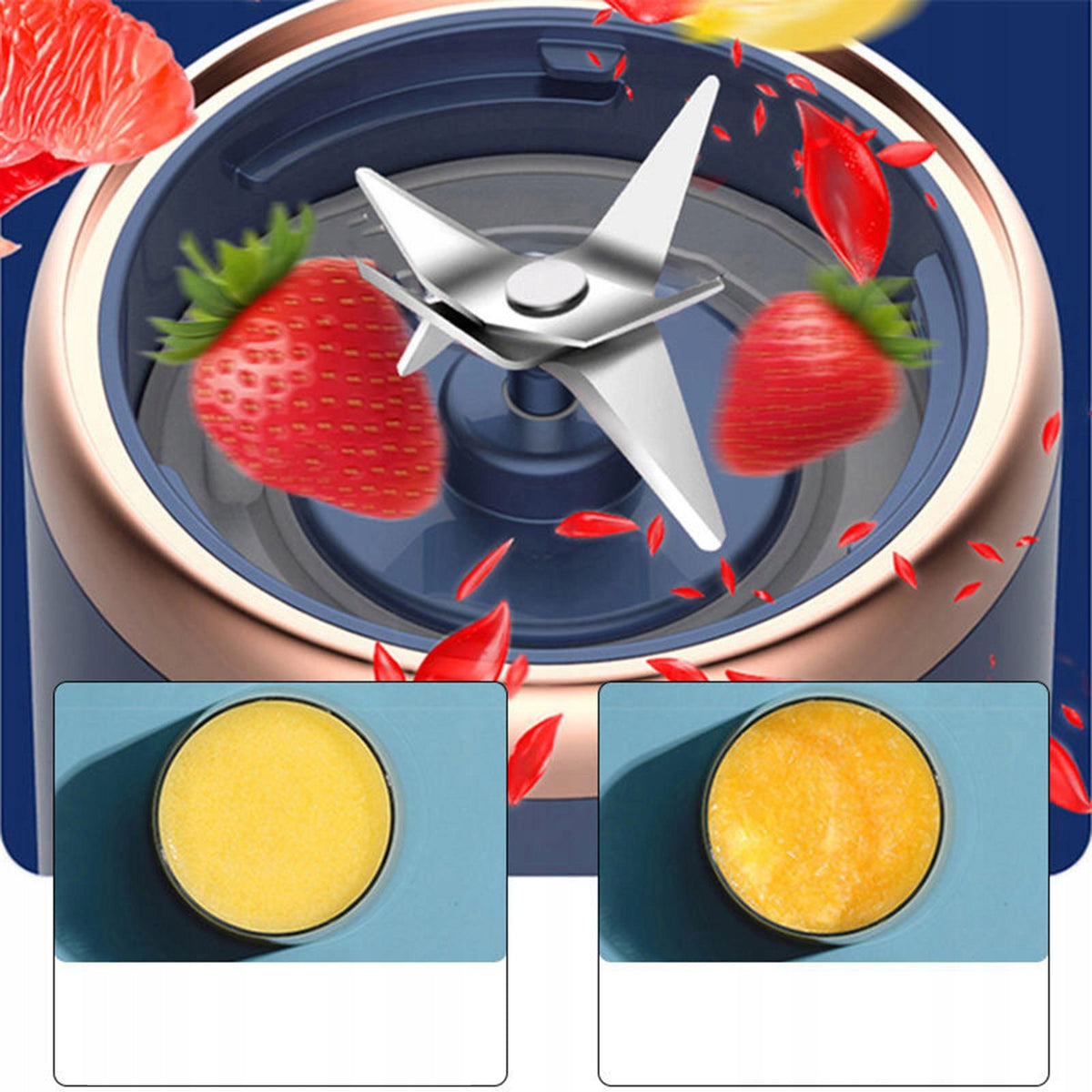 Mini Juicer Juicer Cup USB Fruit Mixer Smoothie Blender Fruit Juicing Blue Packaging status original