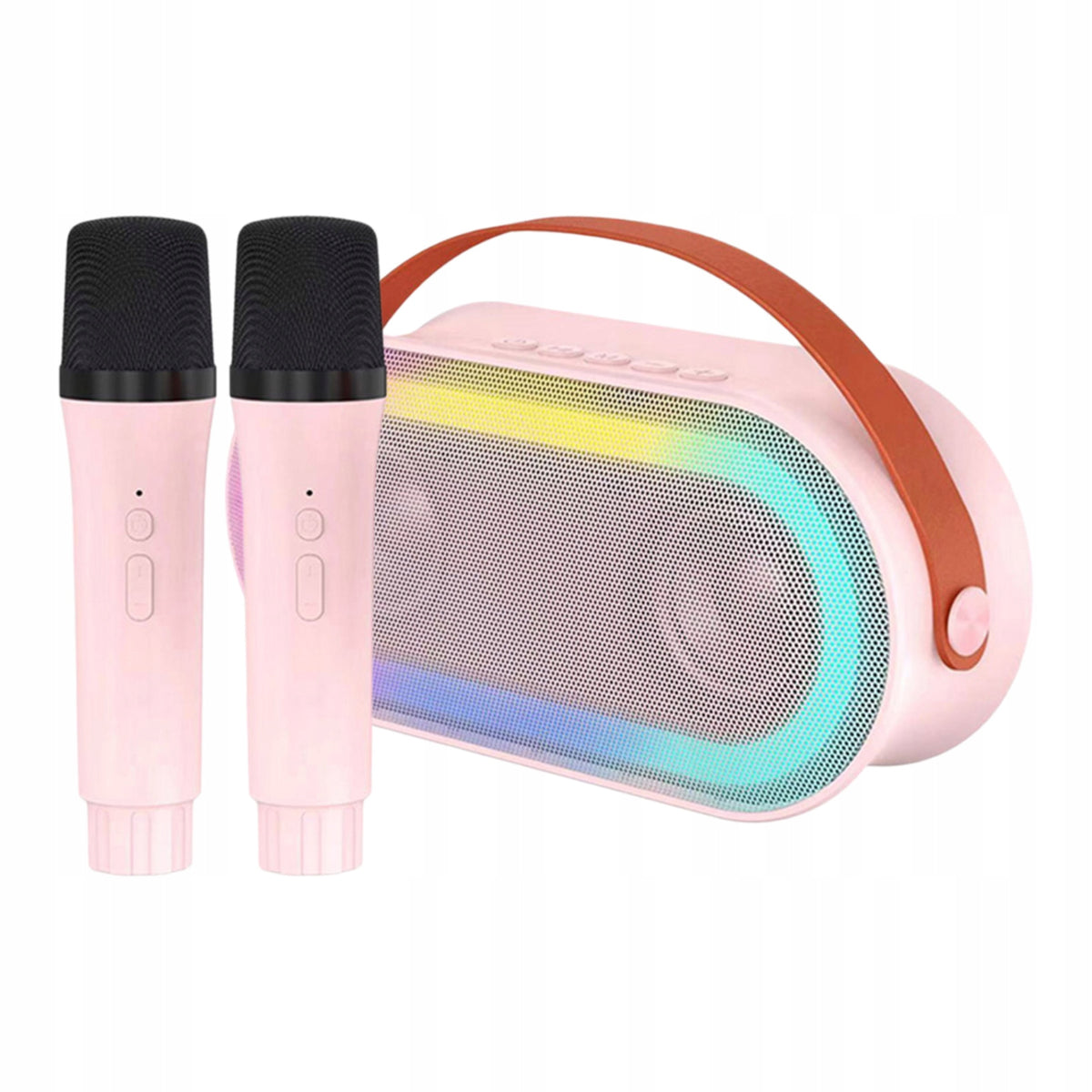 Mini Karaoke Machine With 2 Wireless Portable Microphones BT 0C