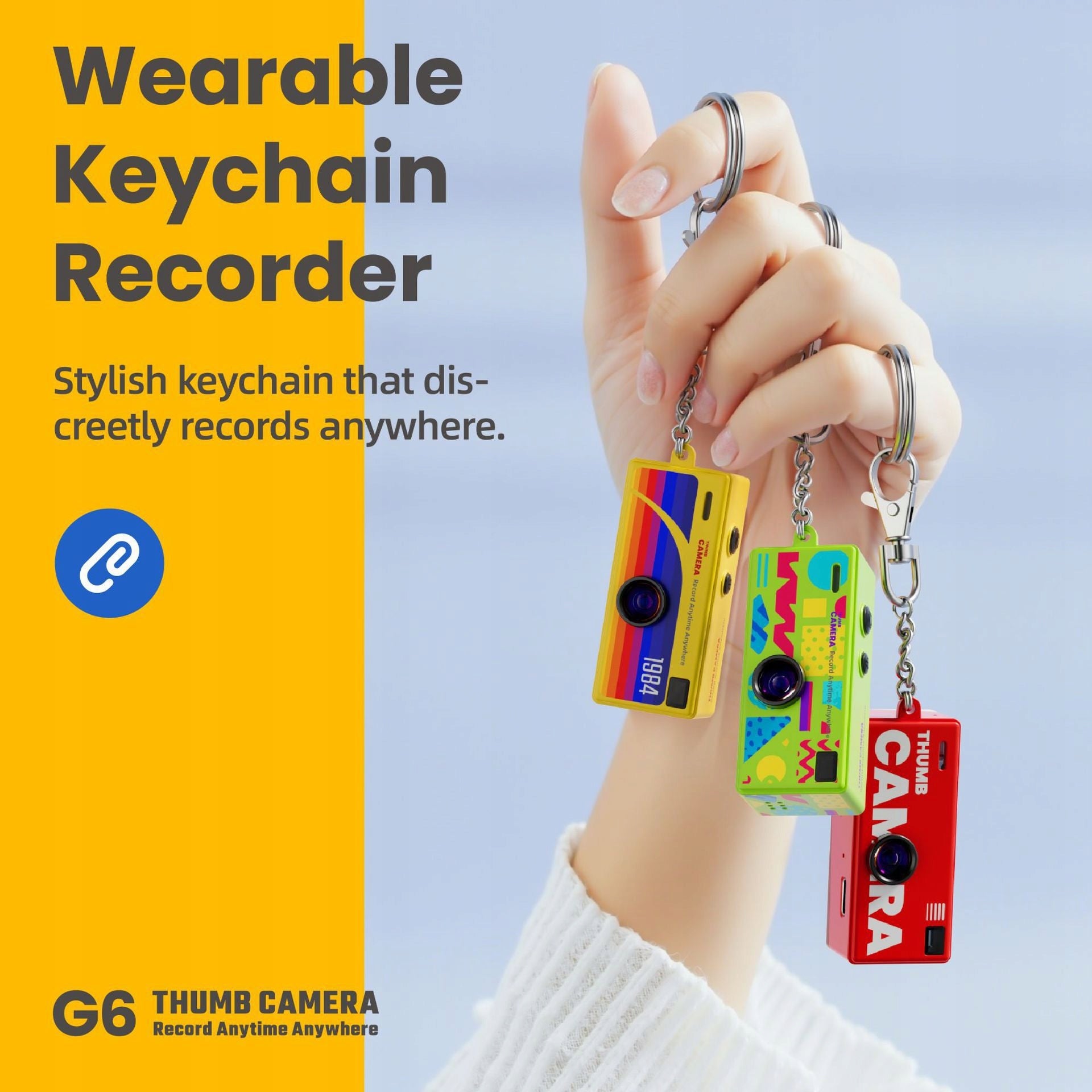 Mini Keychain Camera, 1080P HD Video Recorder, Micro Thumb Camera Brand no brand