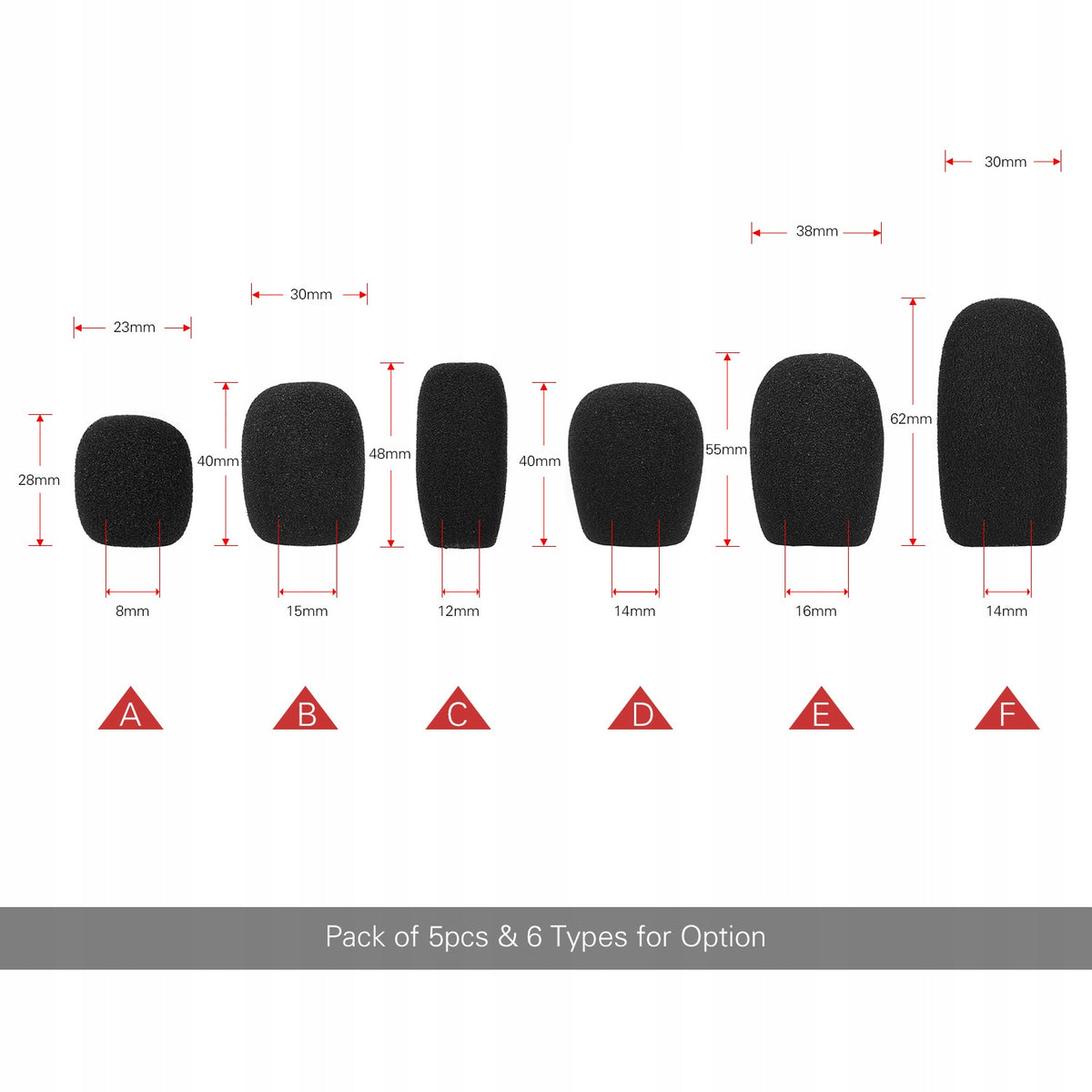 Mini Microphone Foam Caps for Microphone with XN Kit