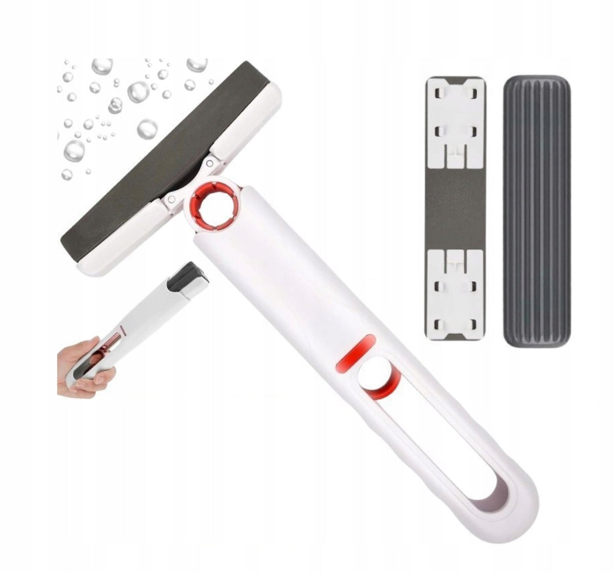 Mini Mop with Squeegee for Glass and Small Surfaces Portable