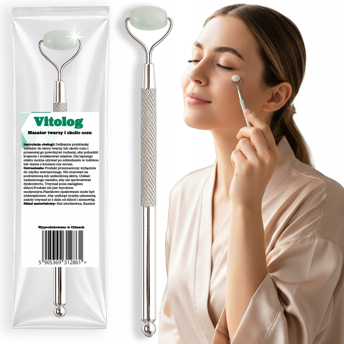 Mini Neck Face Massager Chin Mouth Under Eye Roller Gua Sha