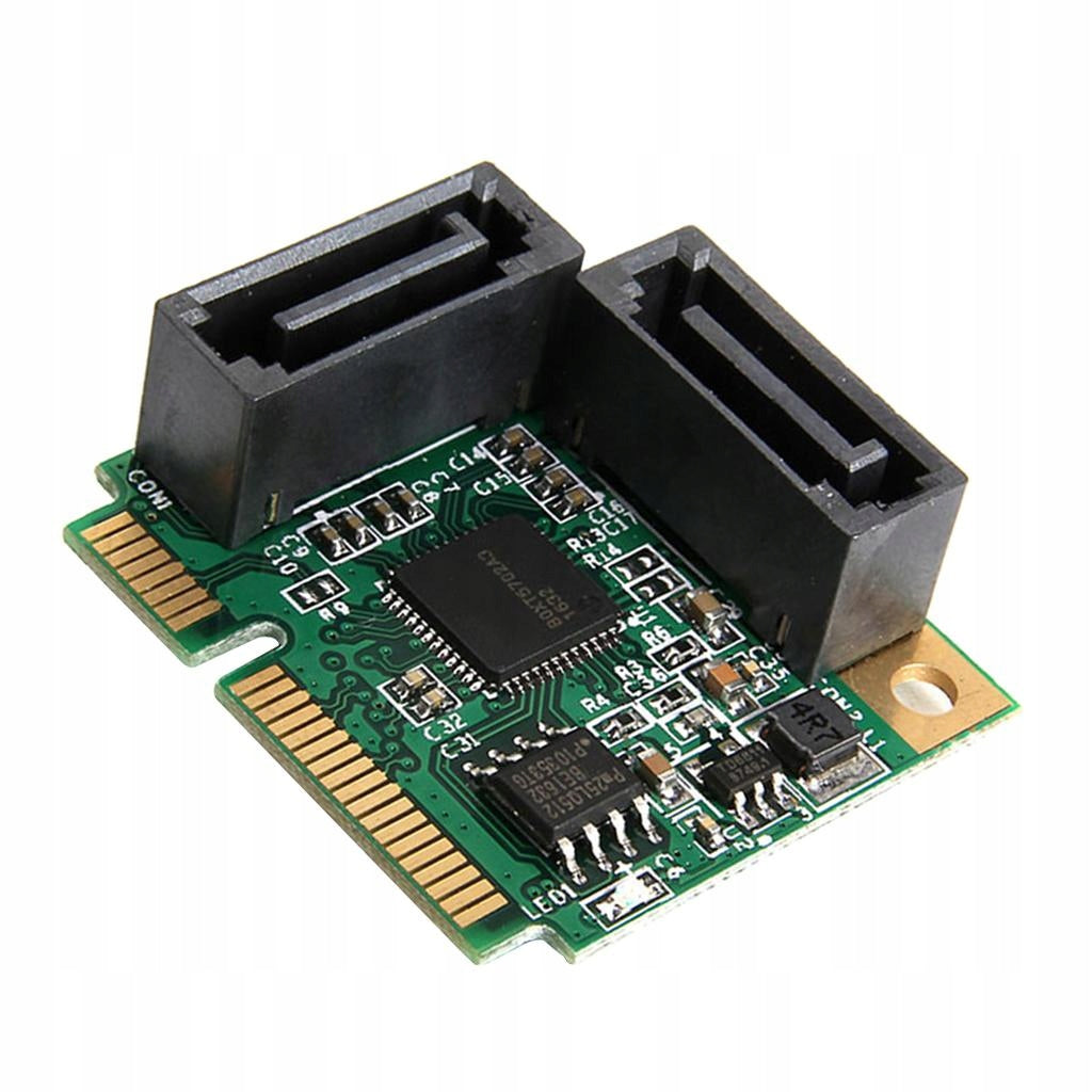 Mini PCI e to 2 Ports SATA 3.0 Expansion Card Adapter Speed 6Gb/s for