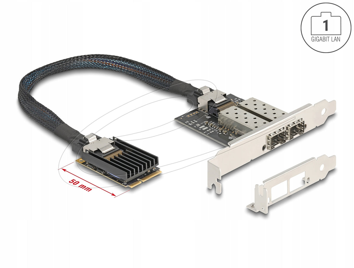 Mini PCIe full size 2x SFP Gigabit LAN Delock 95281 card