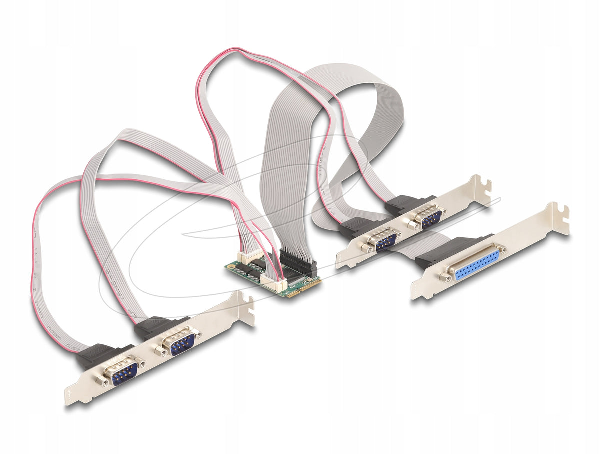 Mini PCIe full size 4x RS-232 card and 1x Delock 95279 parallel port Packaging status original