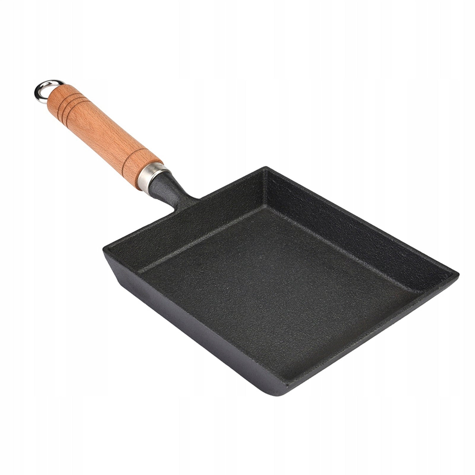 Mini Pan Iron Omelette Pot Tamagoyaki Wooden Handle W3 Dominant color multicolor